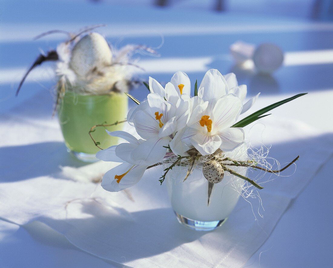 Eggcup filled with flowers as Easter decoration