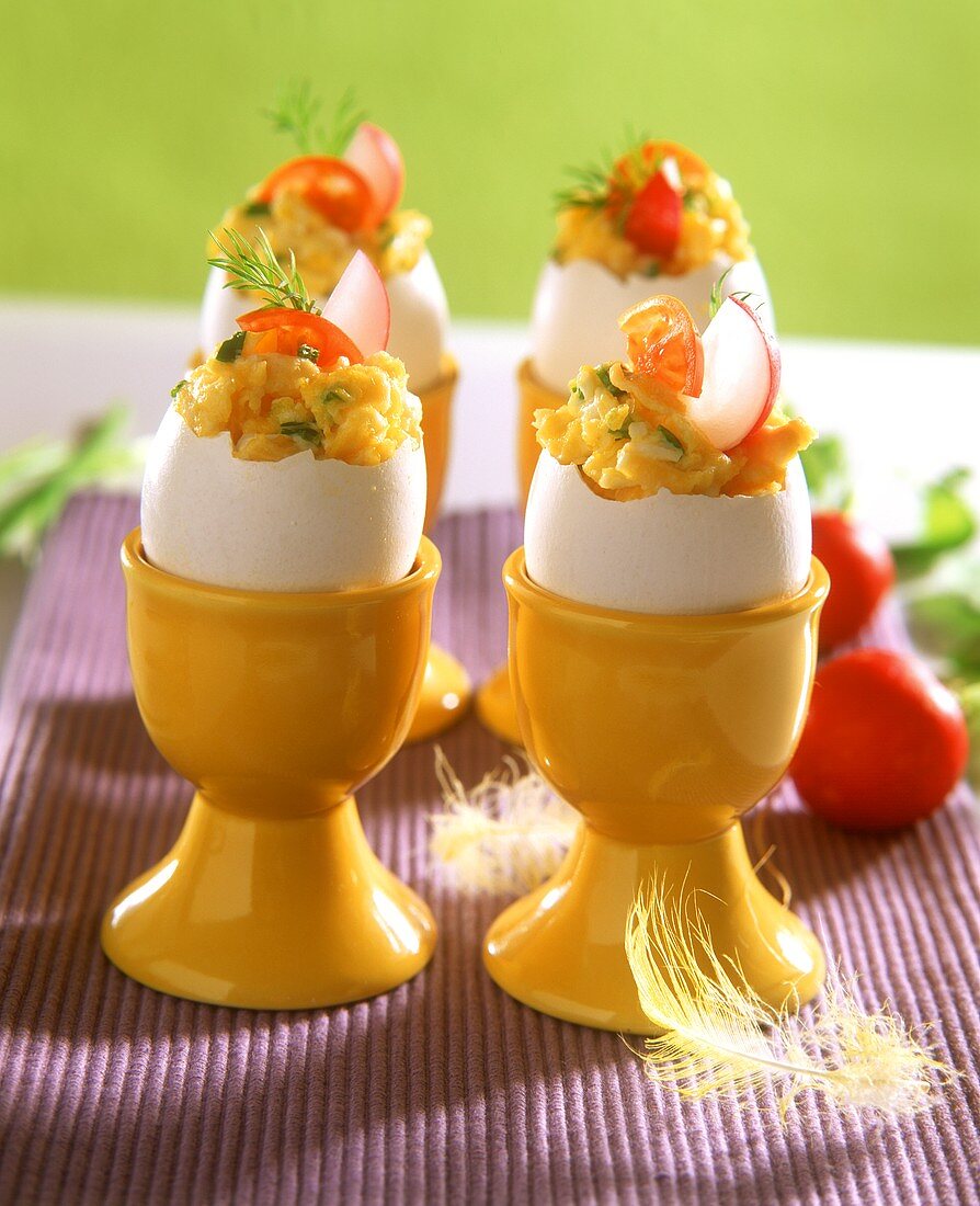 Scrambled egg in egg shell