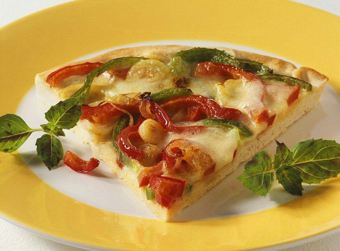 Paprikapizza mit Mozzarella