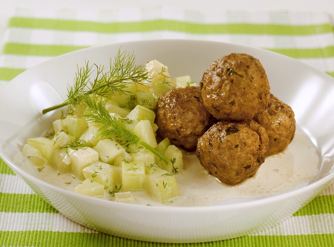 Meatballs with cucumber