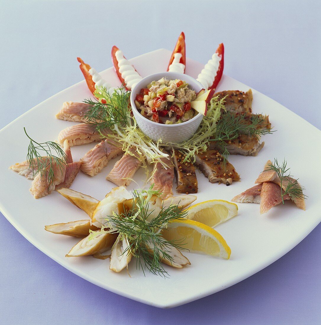 Smoked fish platter and mackerel tartare