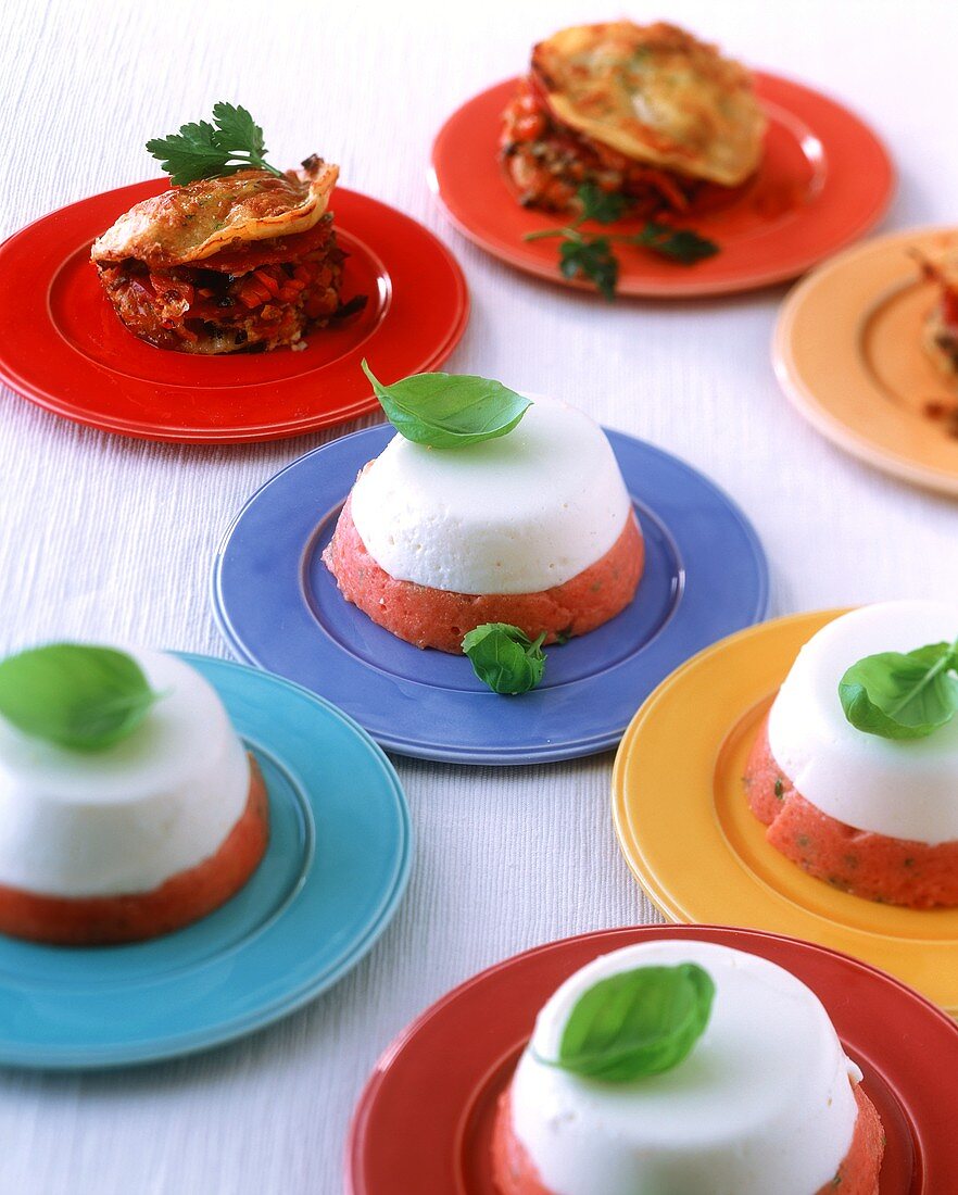 Tomaten-Schafskäse-Mousse & Gemüse-Lasagne fürs Partybuffet