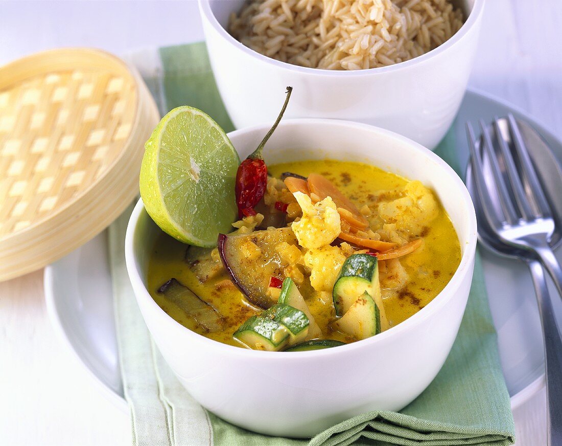 Vegetable and coconut curry
