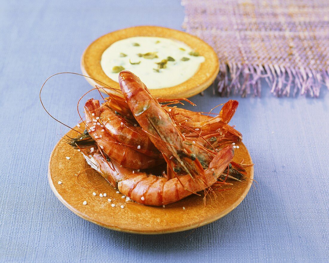 Shrimps with caper mayonnaise