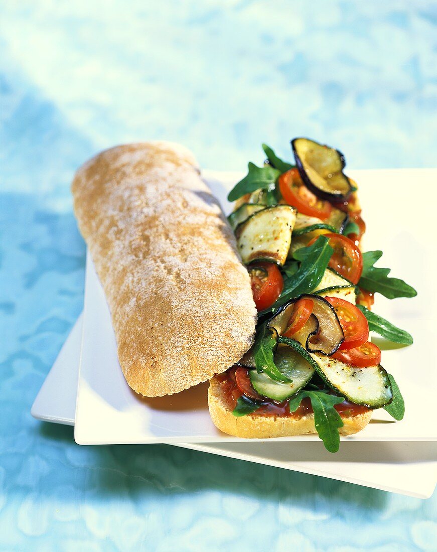 Vegi sandwich with Mediterranean vegetables
