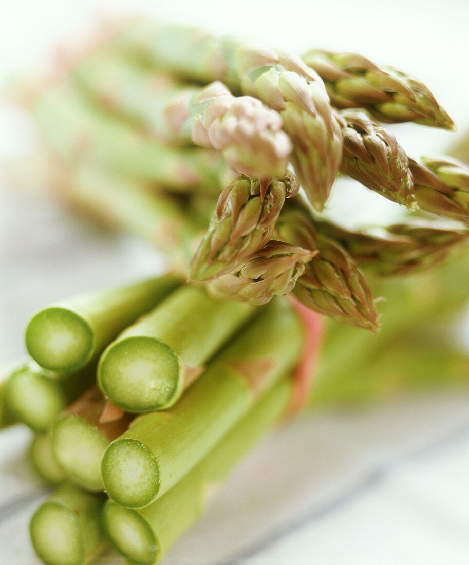 Two bundles of green asparagus (detail)