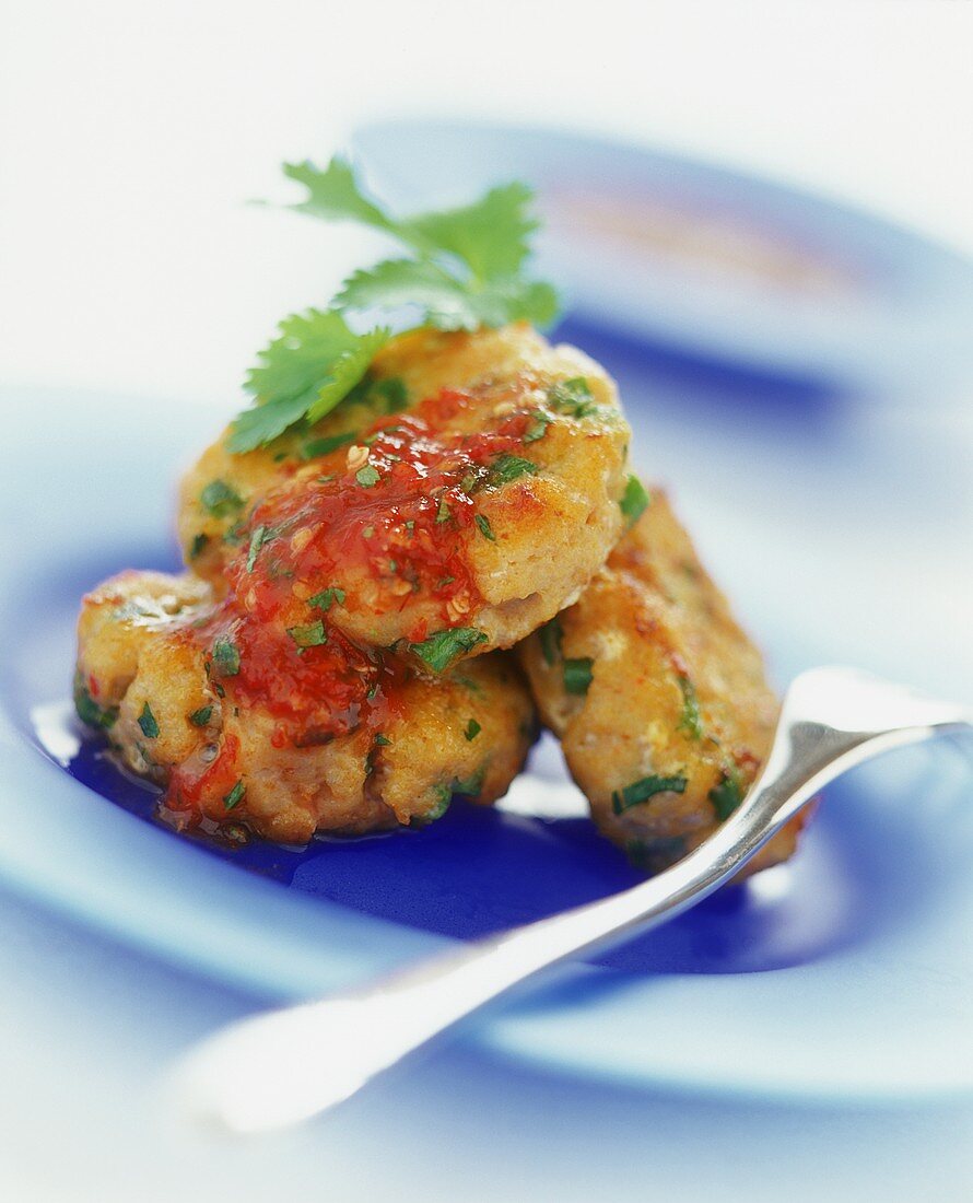 Thai style fish cakes with coriander