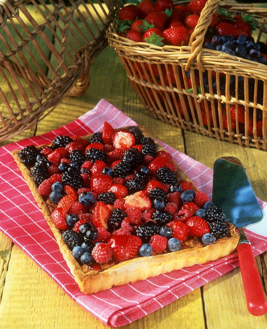 Blackberry, strawberry, blueberry & raspberry tart