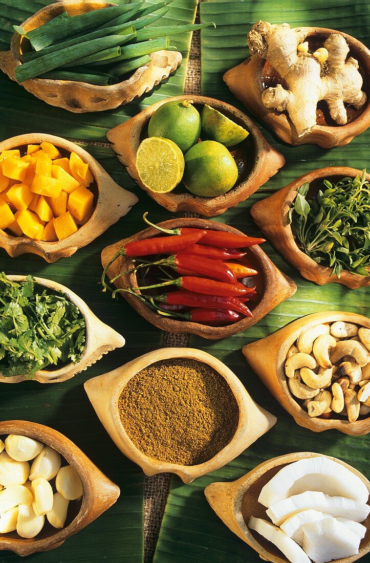 Still life with typical ingredients for Bahian food