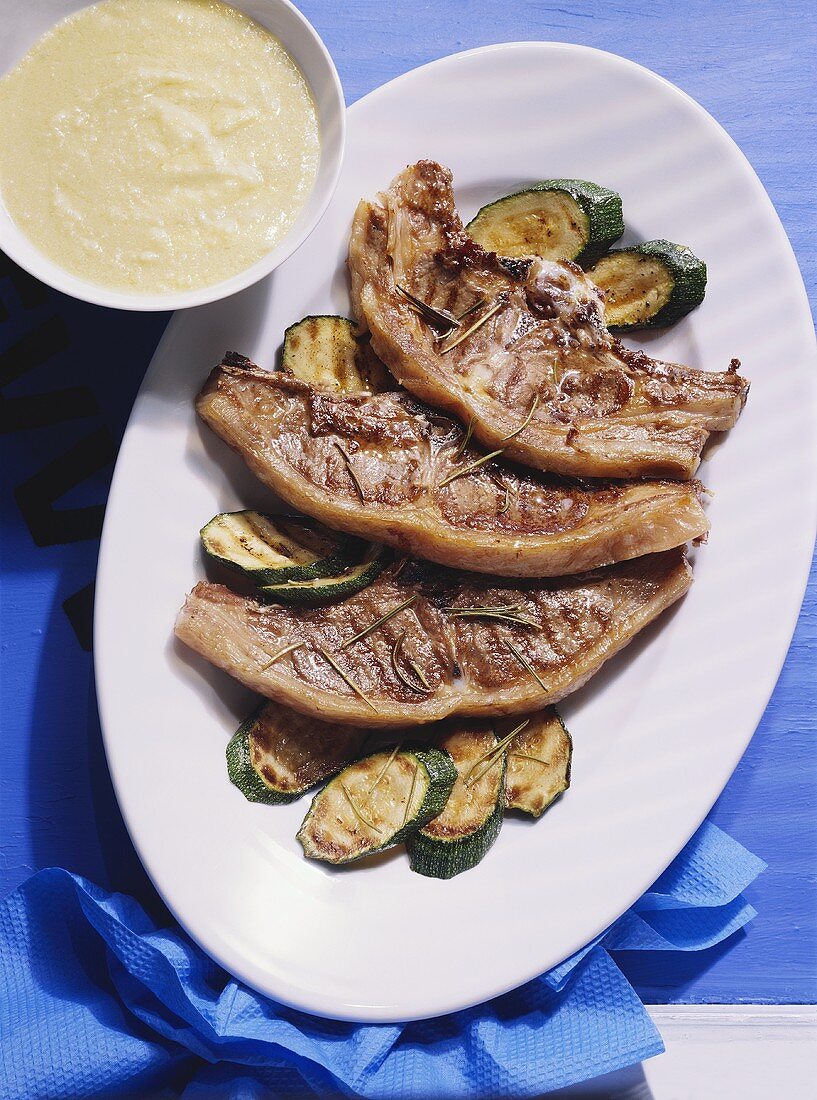 Lamb Chops with Garlic-Almond Sauce