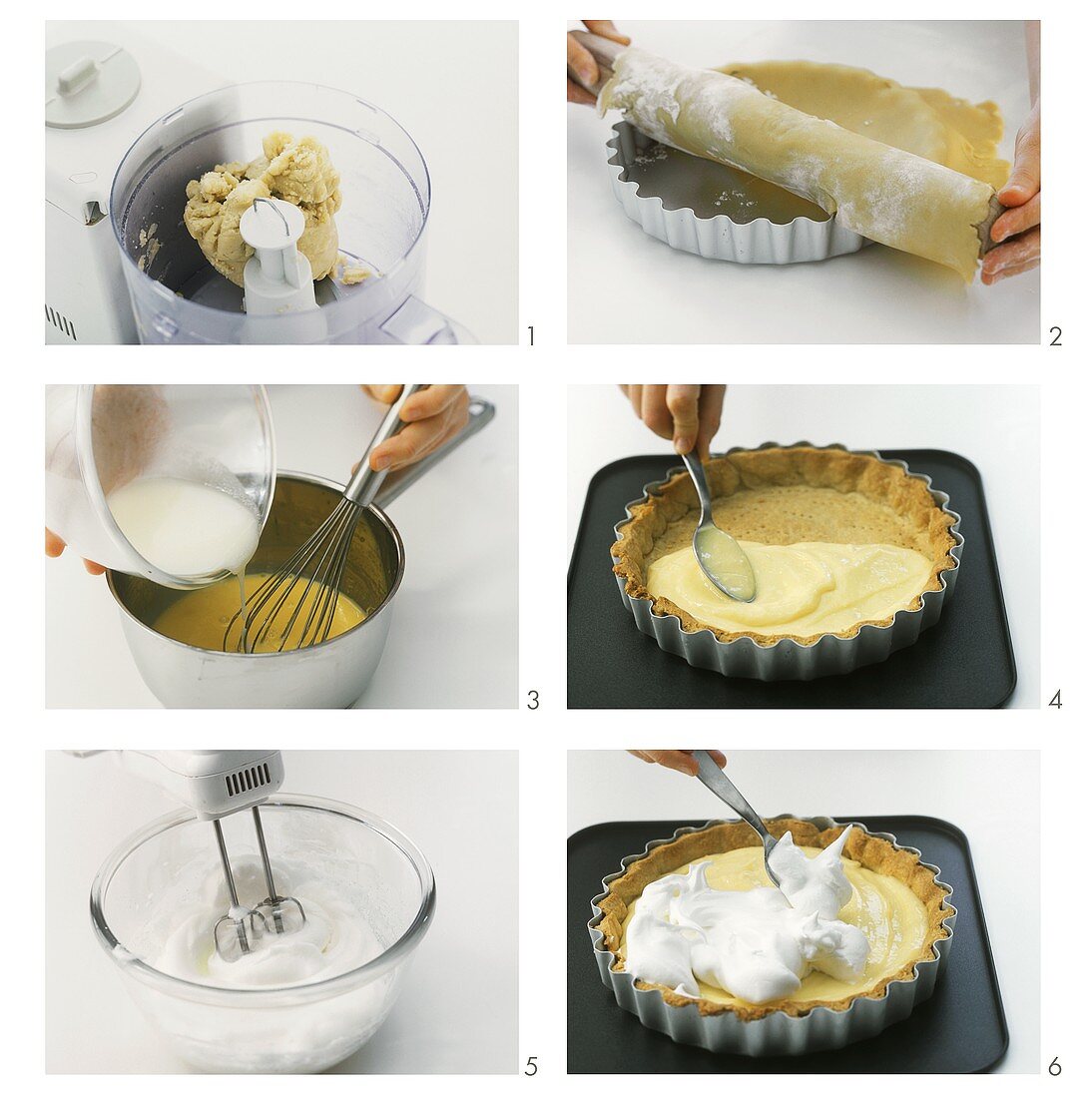 Making lemon meringue tart