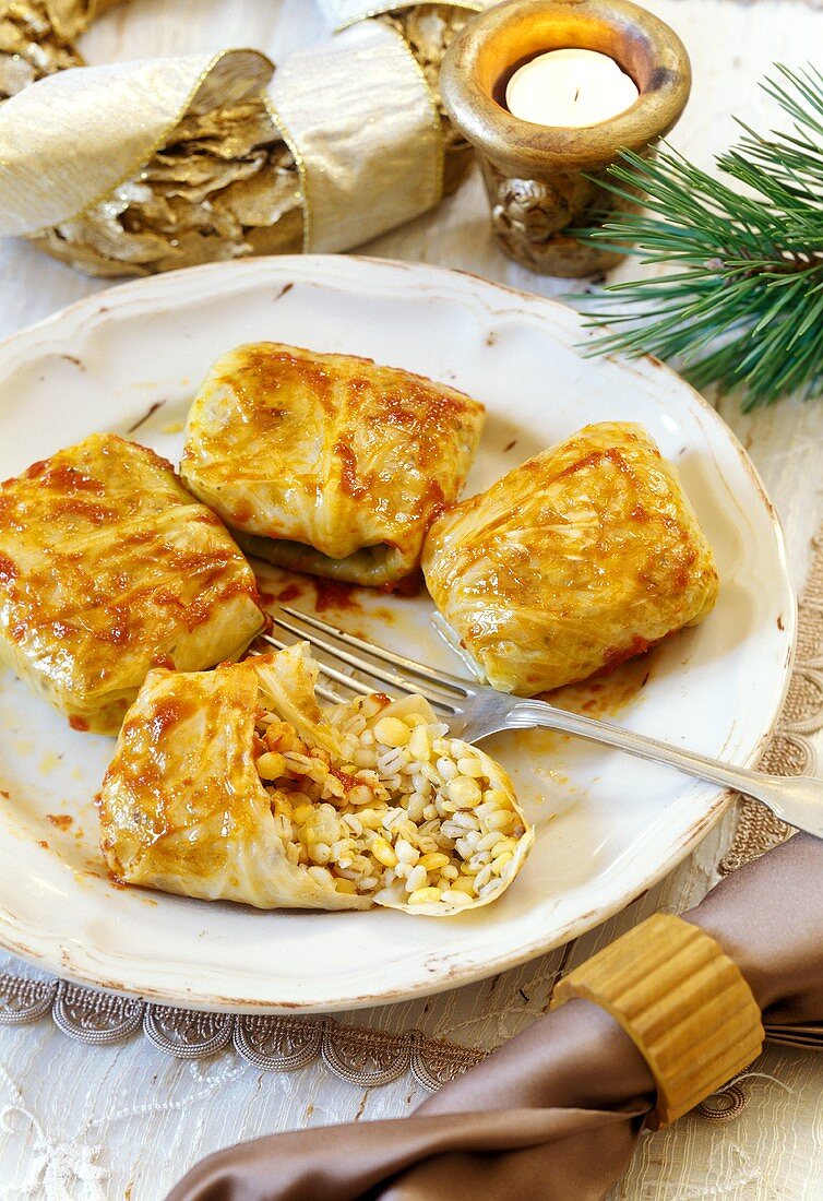 Golabki (cabbage leaves stuffed with wheat, Poland)