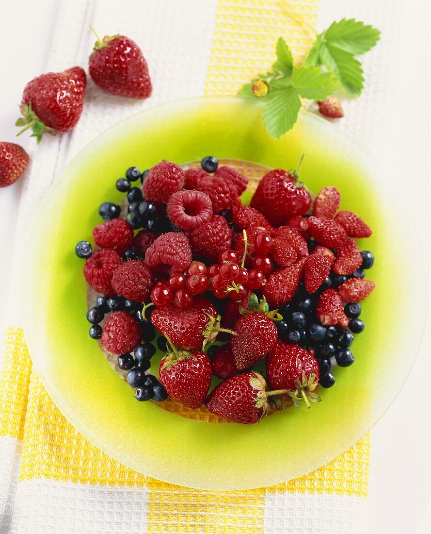 Plate of fresh berry salad