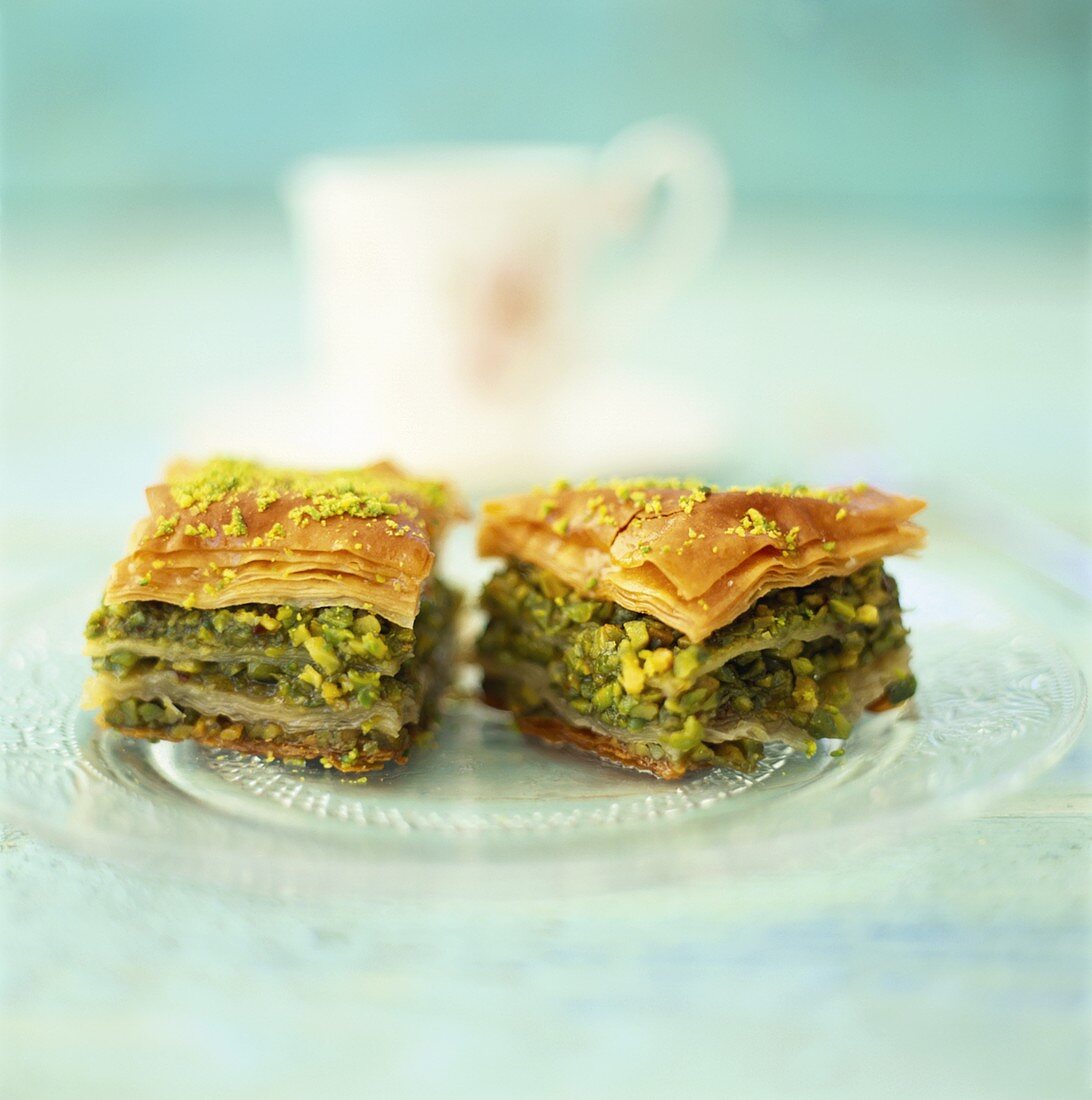 Baklava (Filloteig mit Honig und Pistazien, Griechenland)