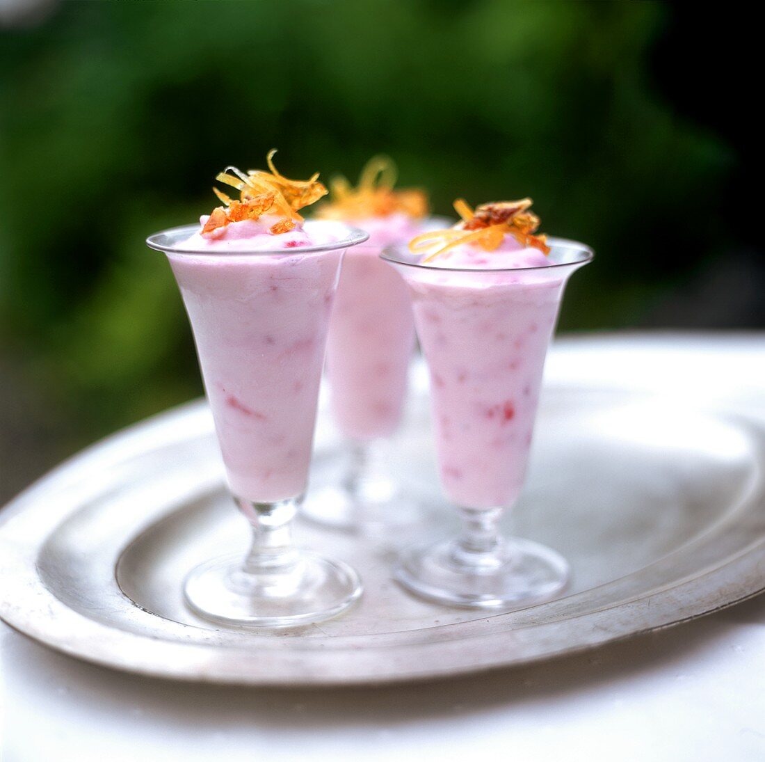 Raspberry mousse with lemon zest