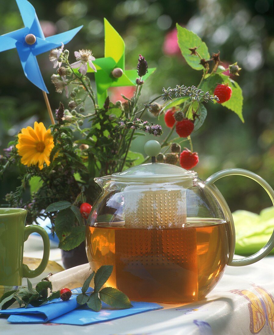 Summer tea (made from herbs, flowers and orange peel)