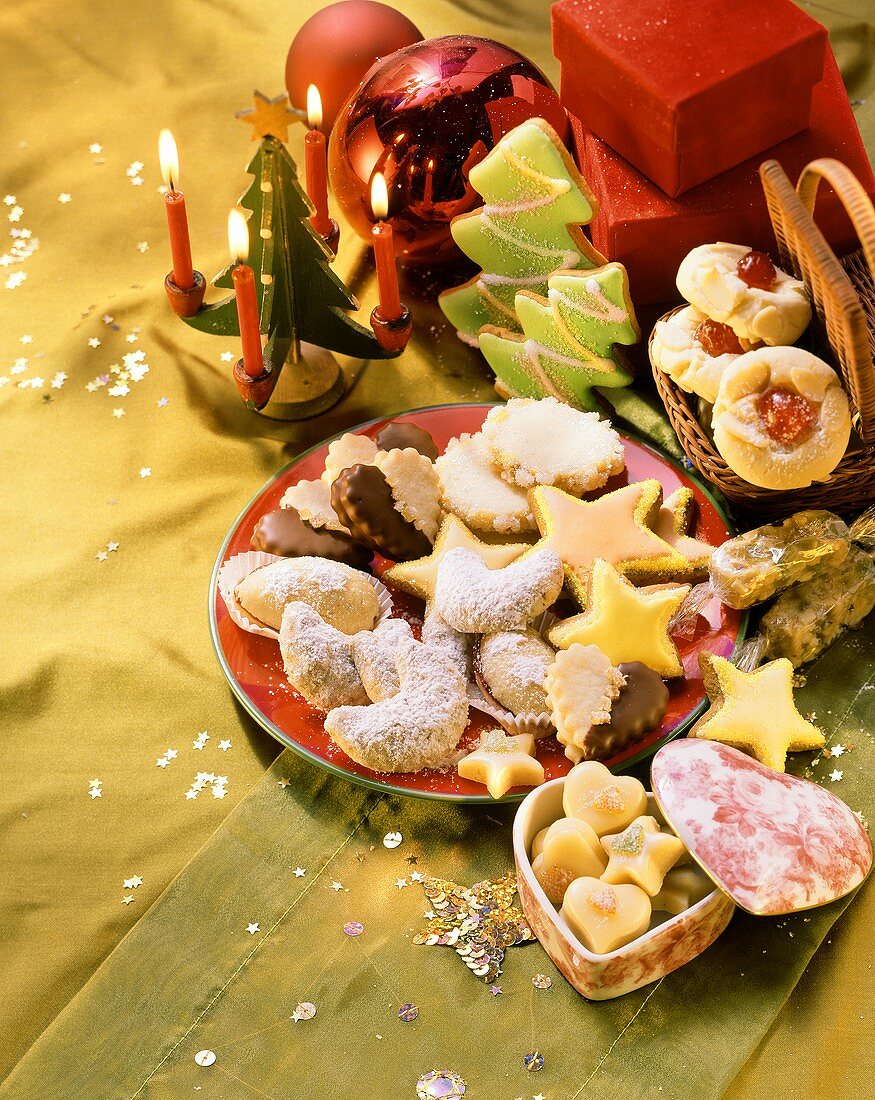 Assorted biscuits and chocolates for Christmas