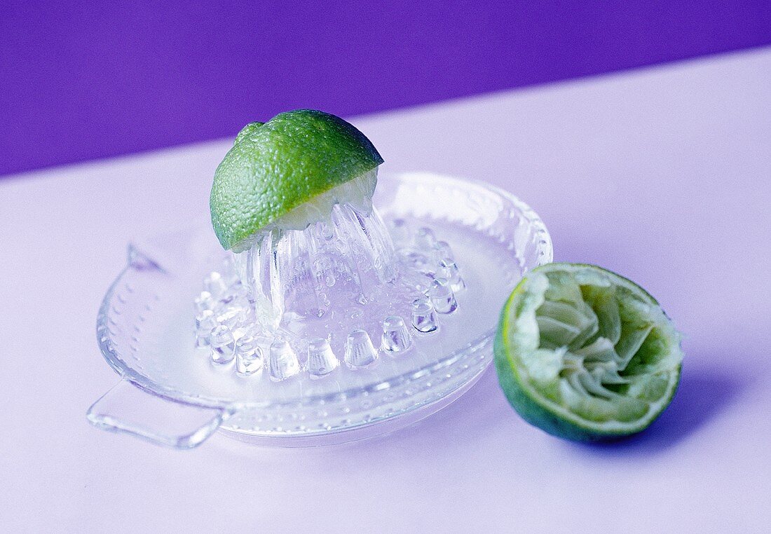 A lemon squeezer with lime