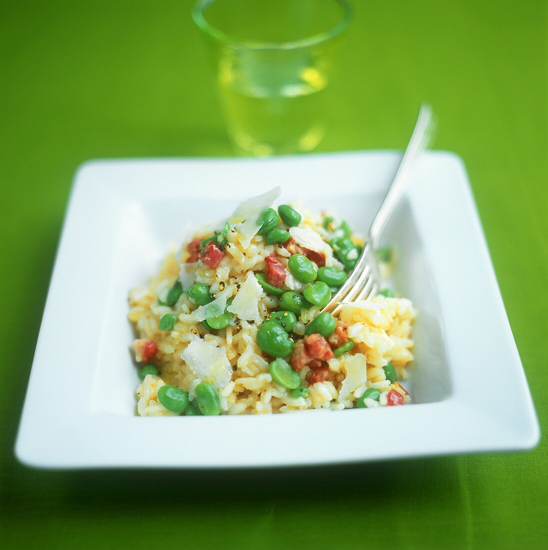 Risotto con i fagioli (Risotto mit Palbohnen & Speckwürfeln)