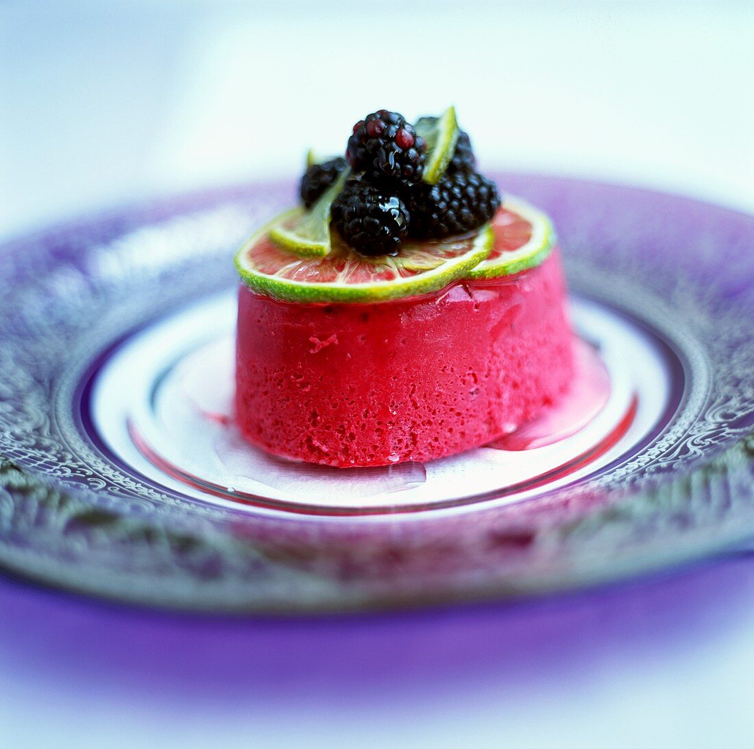 Blackberry and lime mousse