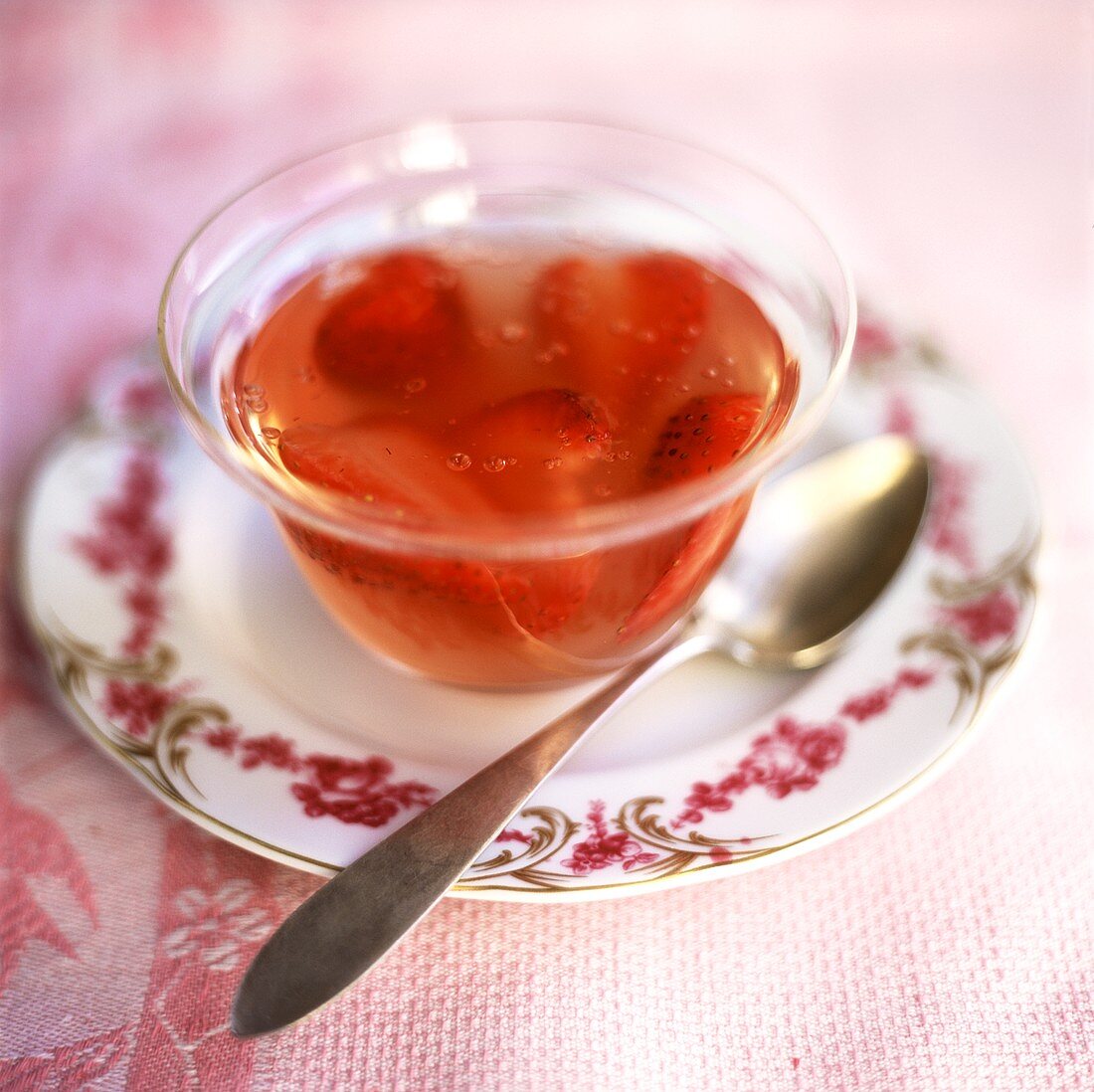 Strawberry jelly in bowl