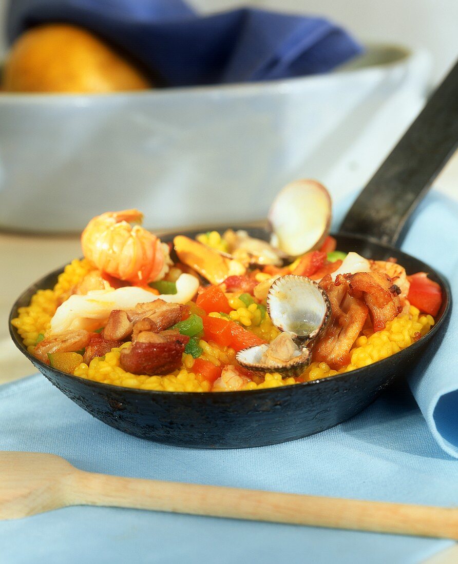 Paella in a pan