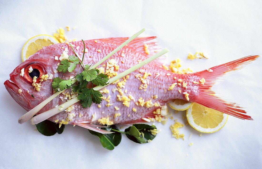 Red snapper covered in Asian spices