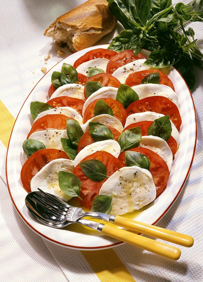 Insalata caprese (tomatoes and mozzarella), Italy