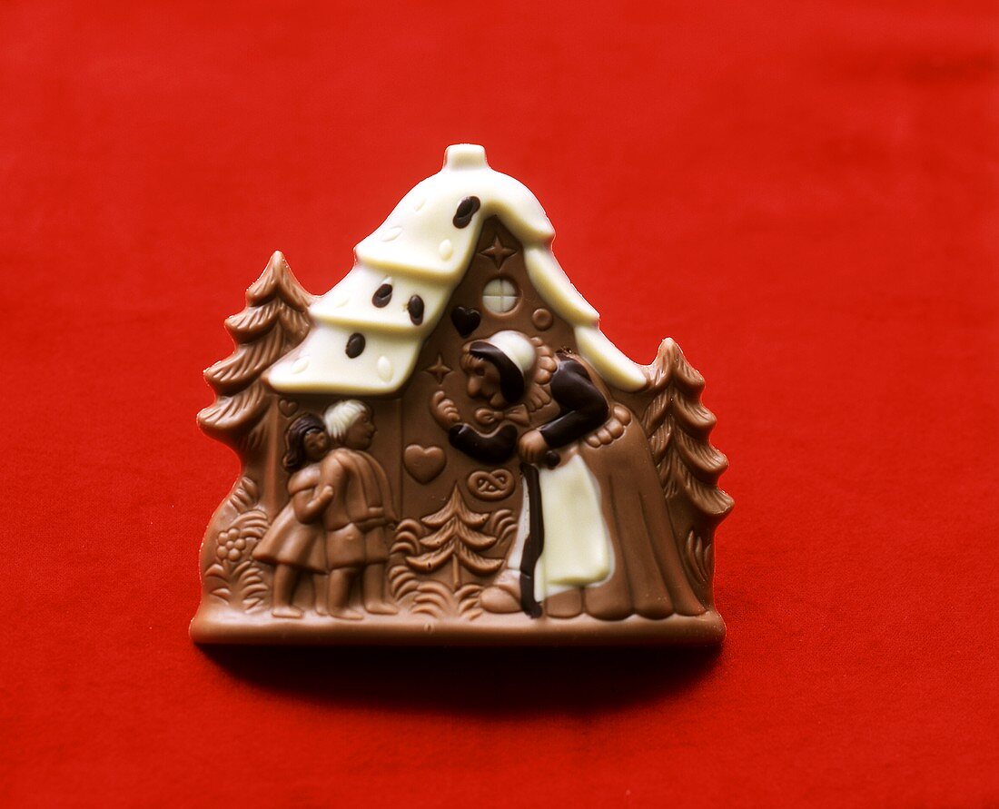 Weihnachtschokolade in Form eines Hexenhauses