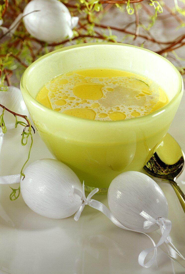 Lemon soup with chicken for Easter