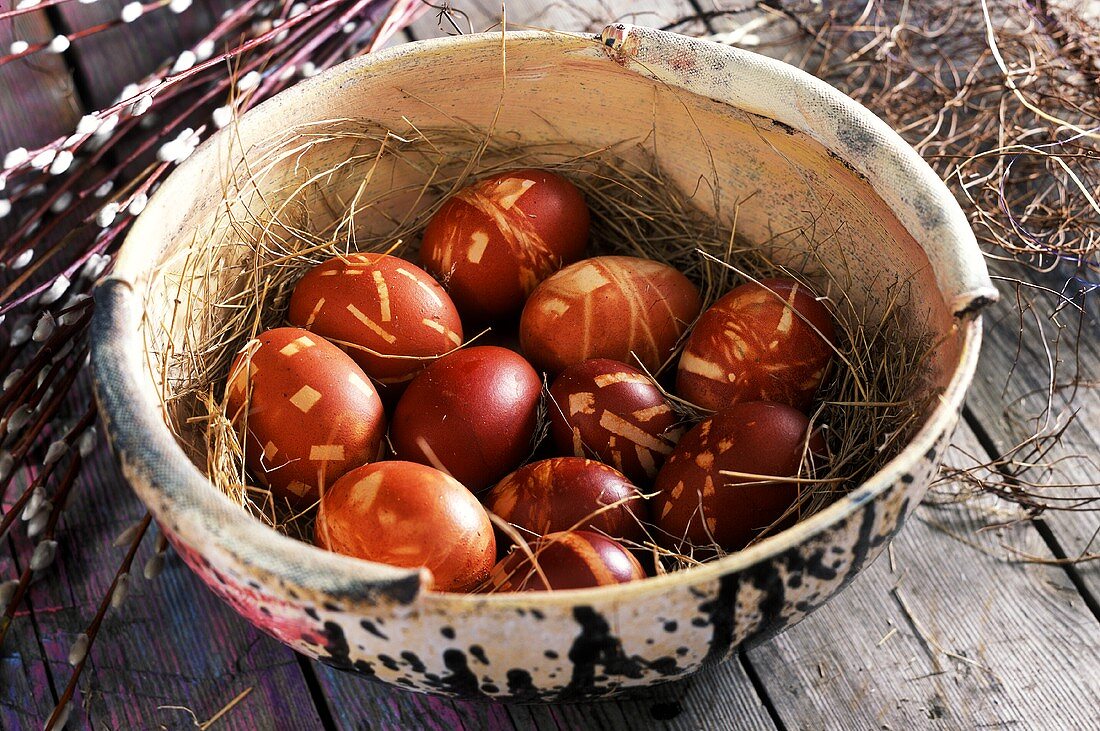 Easter eggs in a bowl