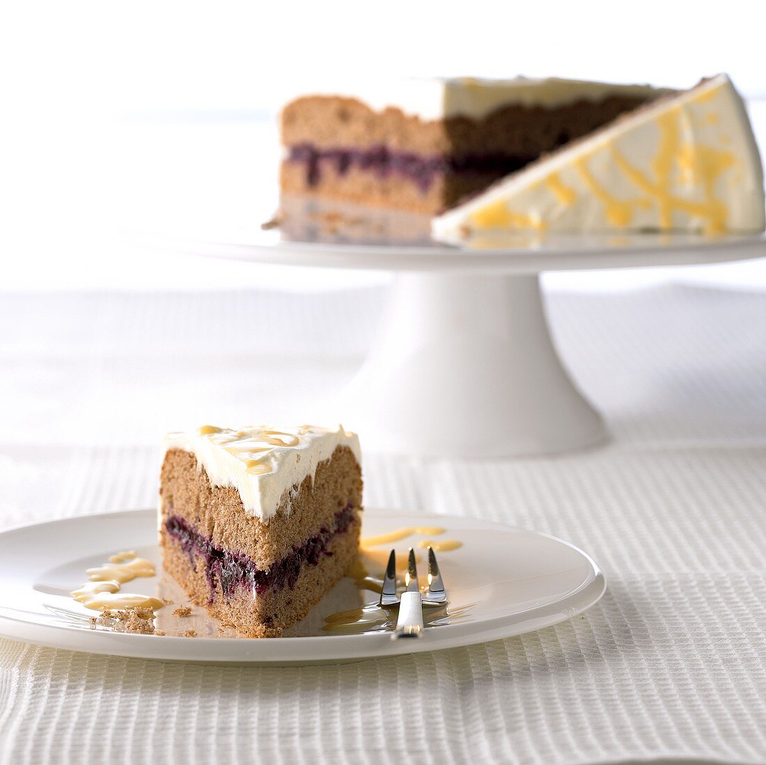 Blueberry cake made with buckwheat flour