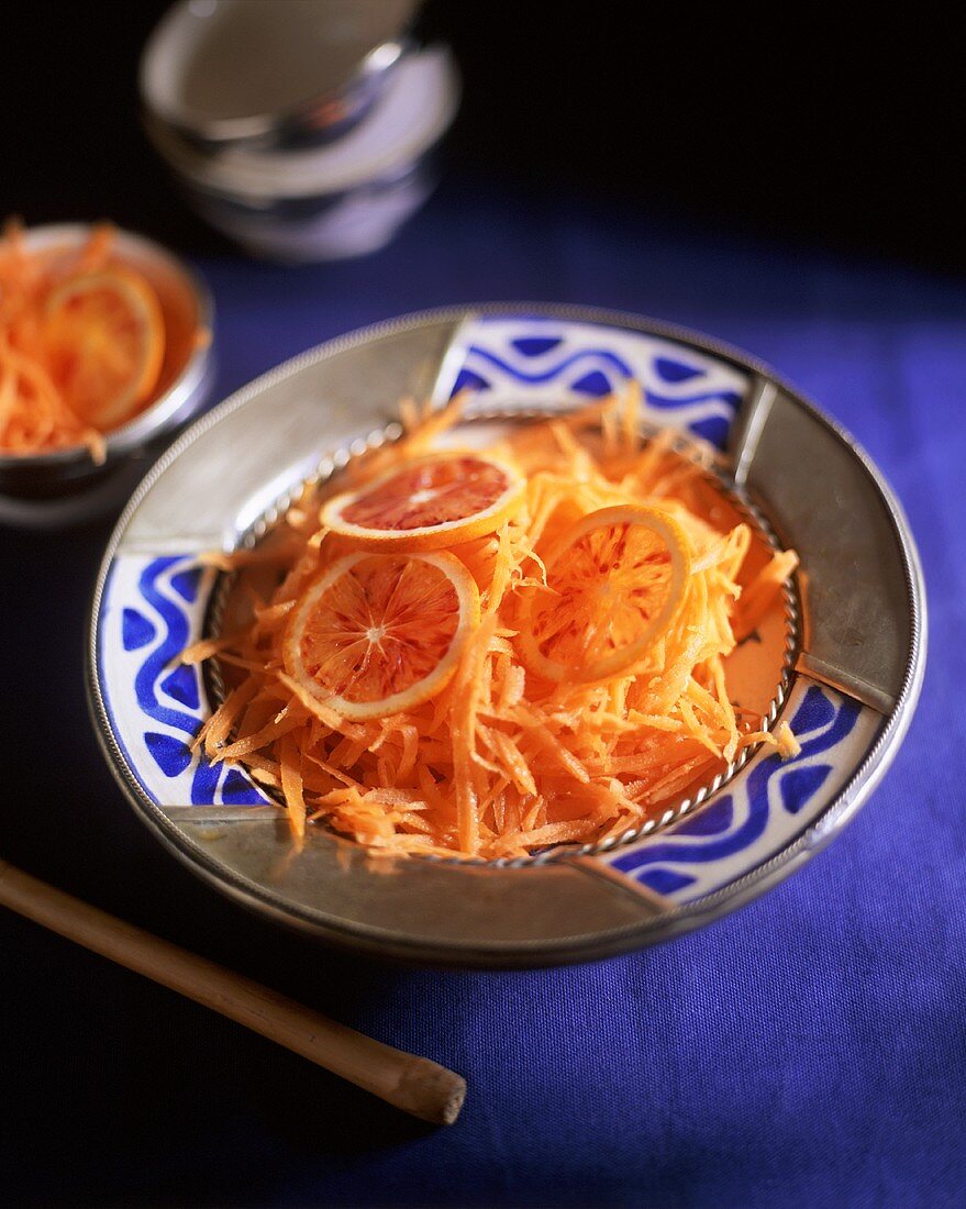 Middle Eastern carrot salad with blood oranges