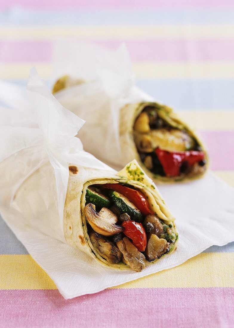 Wrap with Mediterranean vegetables