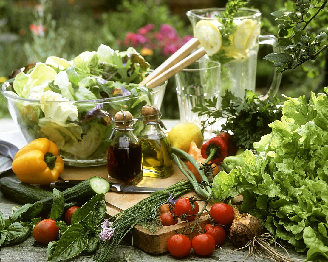 Ingredients for summer salads