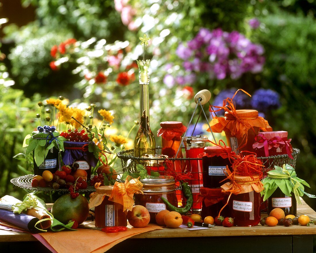 Still life with various kinds of jam