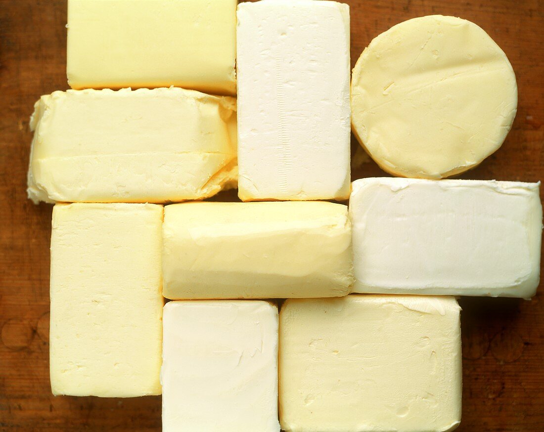 Various types of butter