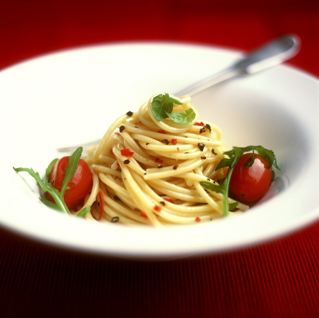 Spaghetti pepati (Spaghetti mit Chili & Cocktailtomaten)