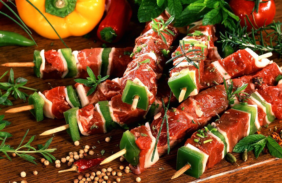Meat kebabs for grilling