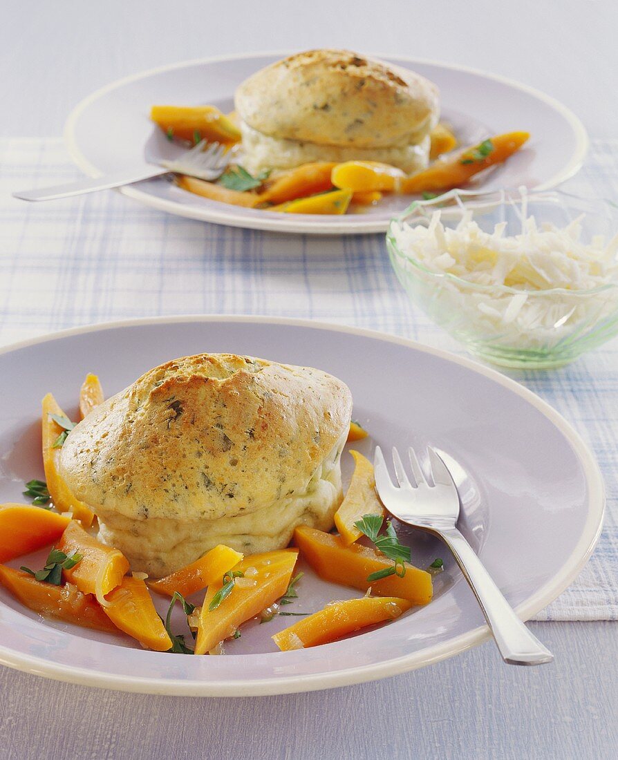 Vegetable and herb soufflé