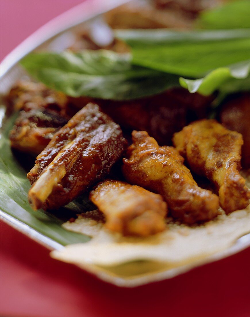 Tandoori chicken and spare-ribs (oven-baked)