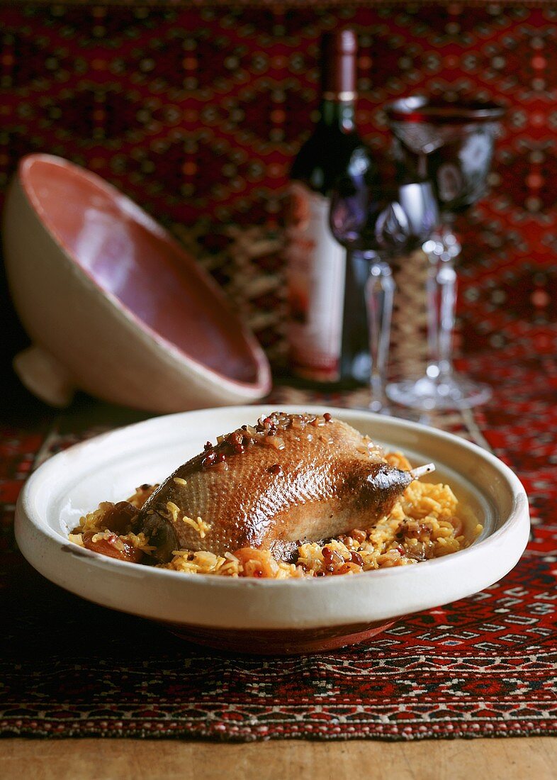 Dikaya utka s risom (wild duck with rice, Turkmenistan)
