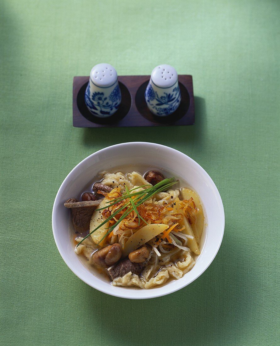 Gaisburger Marsch (stew) with chestnuts (Germany)