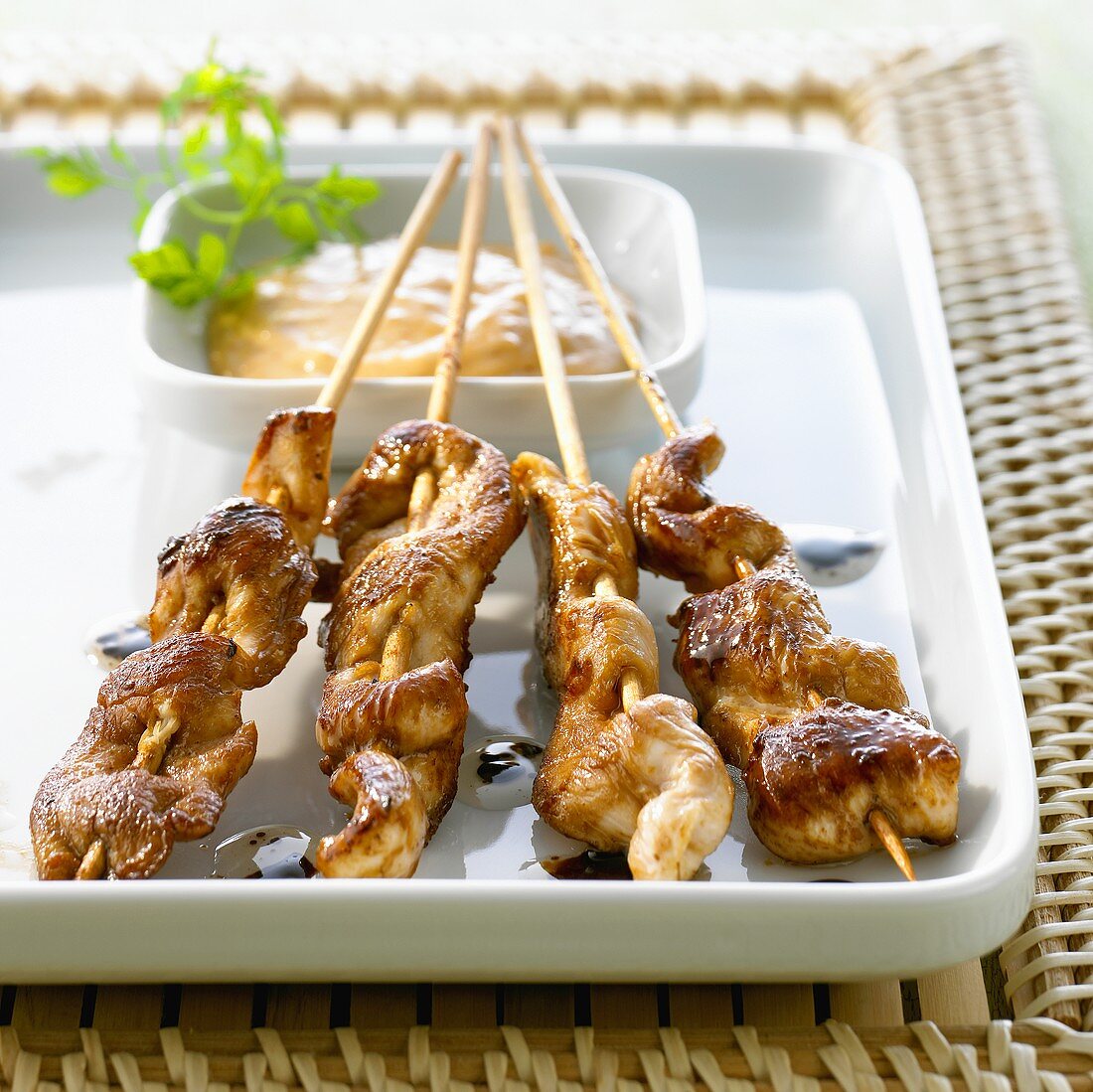 Chicken satay with peanut sauce