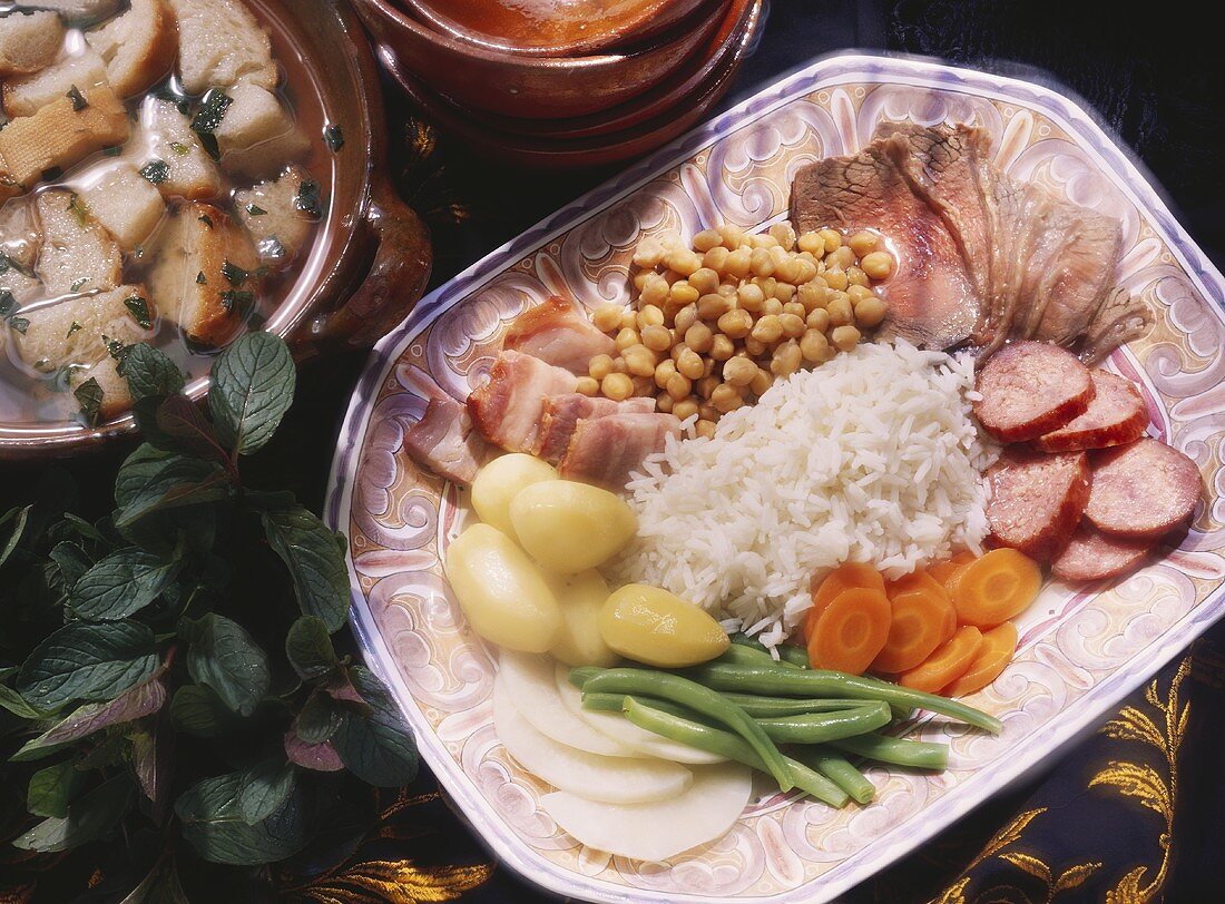 Portuguese-style stew with chick-peas