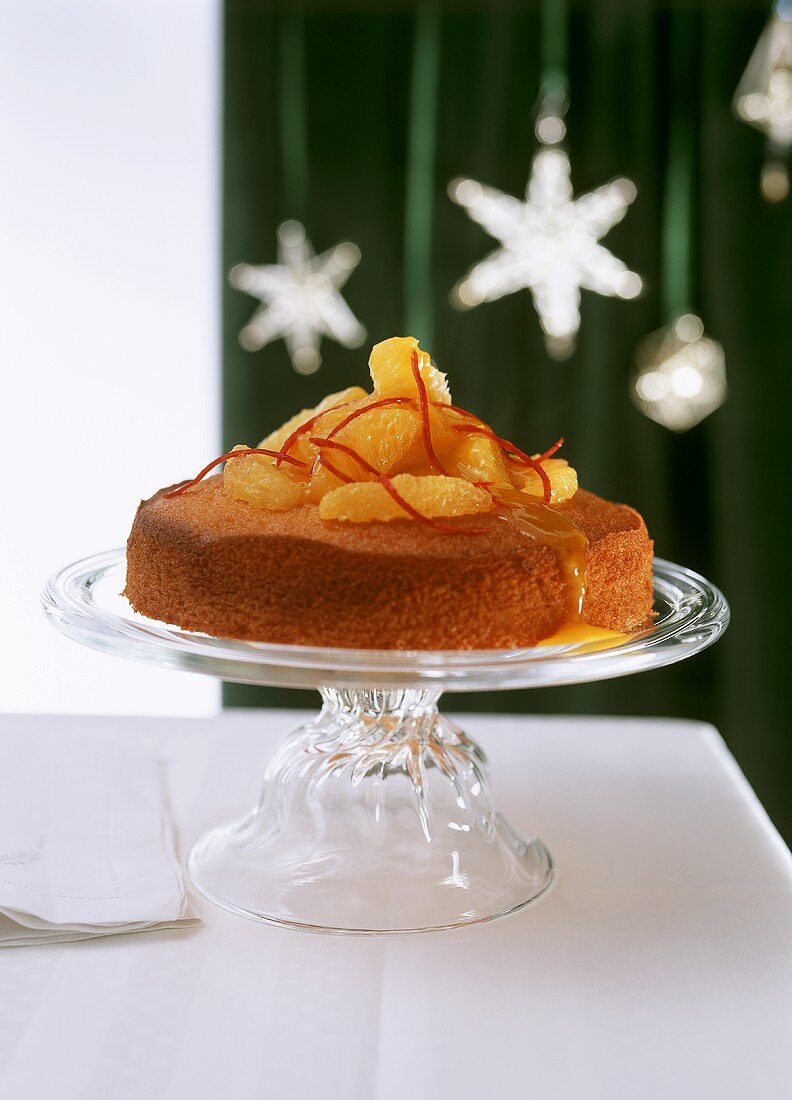 Orange cake with orange ragout