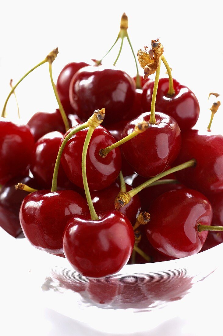 Sour cherries in a bowl