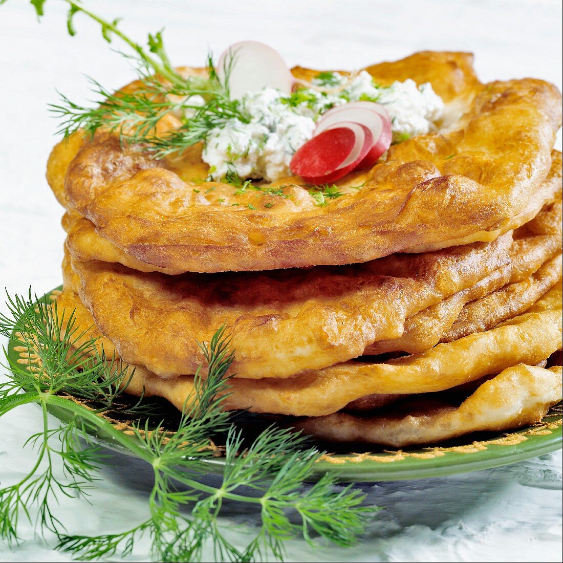 Langos (Hungarian flatbread)