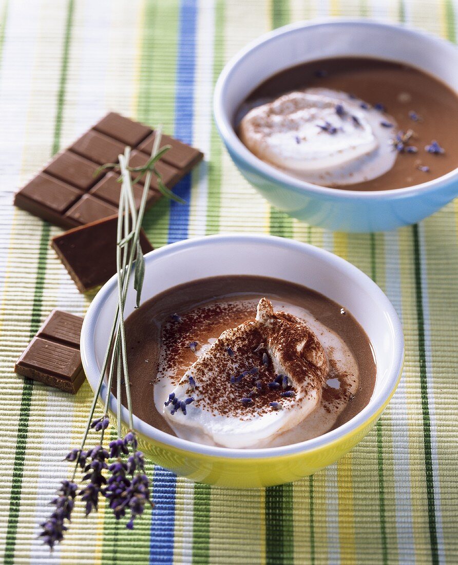 Hot chocolate with lavender