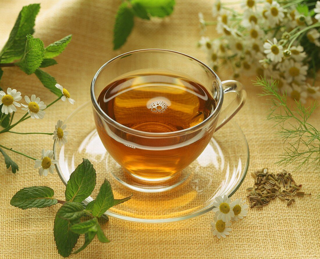 A cup of herb tea